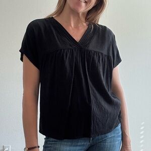 Madewell Black V-Neck Blouse Size XS